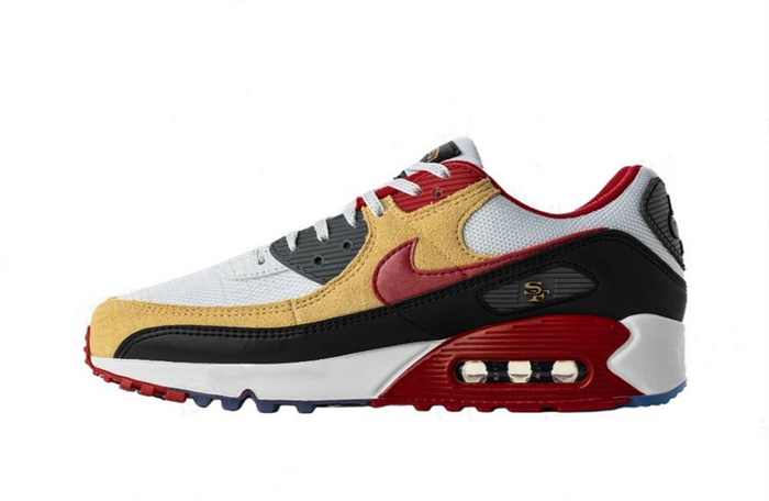 Women's San Francisco 49ers Running weapon Air Max 90 Shoes 001